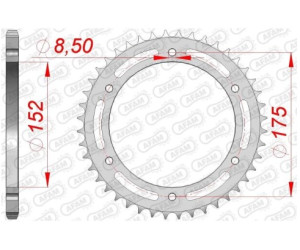 Звезда AFAM 520 Steel Chainwheel - Yamaha [Silver], 44z
